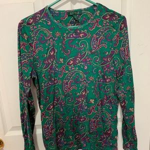 Polo Ralph Lauren Green Sophisticated Patterned Top